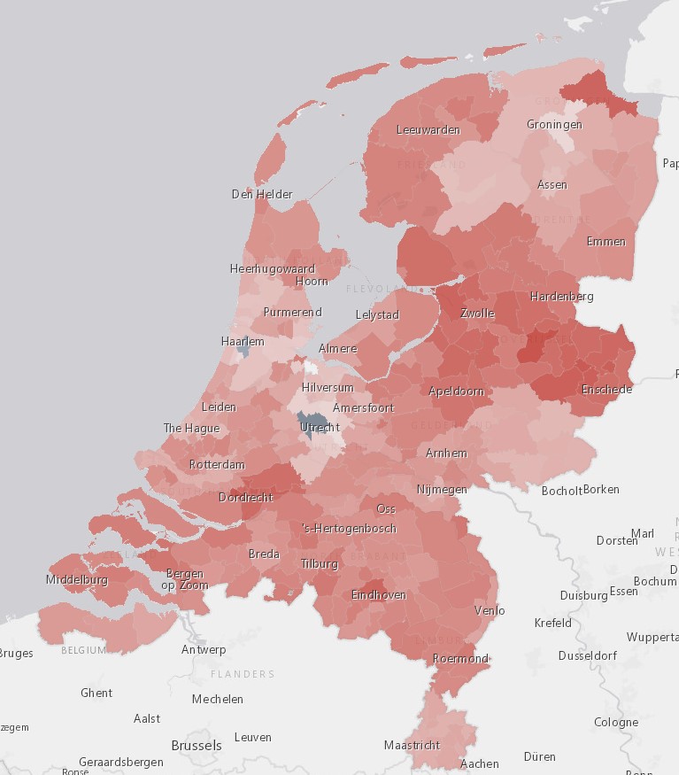 Prijsontwikkeling per gemeente
